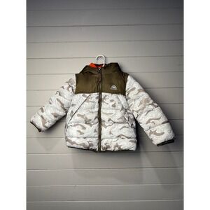 Snozu Kids Puffer Jacket Camo Print Orange Fleece Lined Hooded‎ Winter 2T